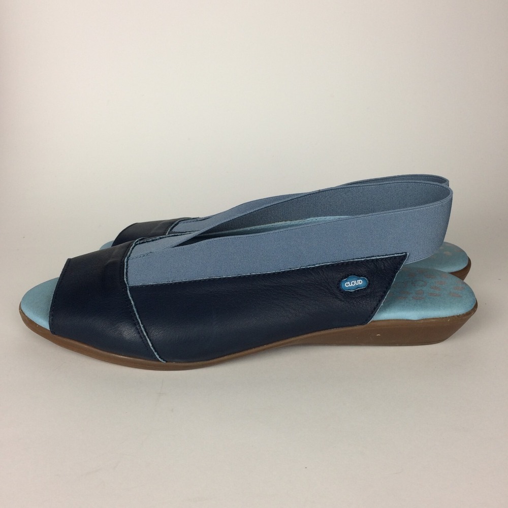 Cloud Navy and Light Blue Slingback Sandals